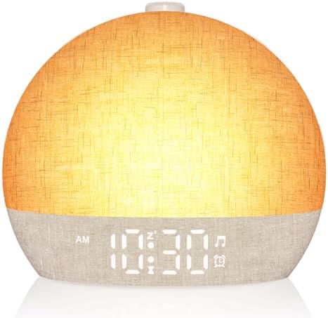 Réveil Lumineux Simulateur d'Aube, Reveil Matin avec 7 So…