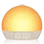 Wake Up Light Sunrise Alarm Clock,White Noise Machine with 30 Soothing Sounds,Stepless Dimmer Digital Alarm Clock Bedside Night Light 12 Colors, Alarm Clocks for Heavy Sleepers Adults/Kids/ Bedroom