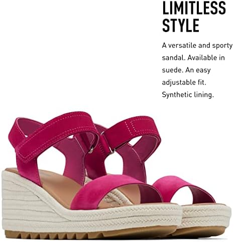 Sorel Women's Cameron Wedge Sandals - Fuchsia Fizz, Gum 17 - Size 9.5 | Image 1