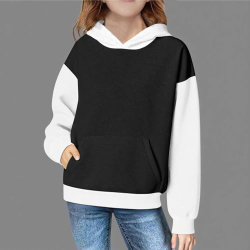 DDAPJ pyju Hoodies for Girls 2025 Fall Fashion Colorblock Waffle Sweatshirts Casual Long Sleeve Hooded Pullover with Pocket4
