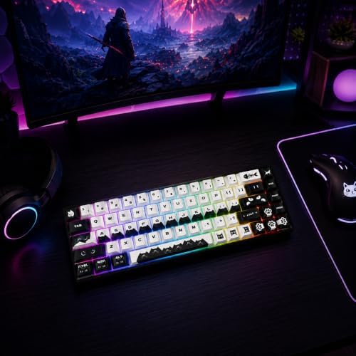 DARK ALIEN | Wild Meow — Mechanical Gaming Keyboard, 68-Key Tri-Mode Wireless, Hot-Swap RGB, Gasket Mount, Bluetooth/2.4GHz/USB-C, 4000mAh Battery, a Brand by Twakle — view 6