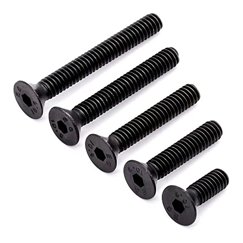5/16-18 x 1/2" (16 pcs) Flat Socket Cap Screws, Black Oxide Finish, 10.9 Grade Alloy Steel - Image 3