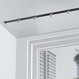 MNBVH Versteckte Einbauten Vorhangstrecke, Deckenhalterung Hochleistungsschieber Vorhänge Tracks Rails für Schlafzimmer/Hotel/Krankenhauszimmer Teiler, vorgefertigte Vorhangstange