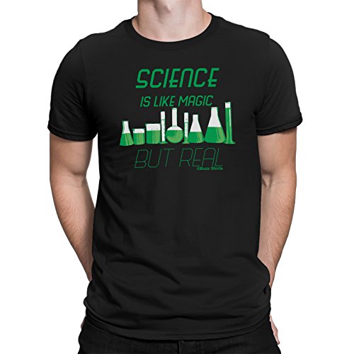 buzz shirts Science is Like Magic, But Real - Scientist Humour Mens Organic Cotton T-Shirt Black