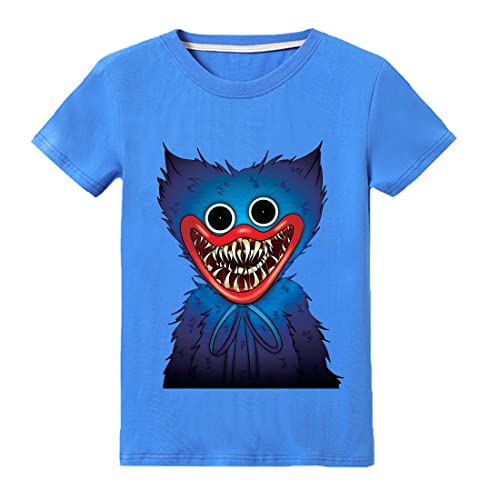 Suyaluoi Youtuber - Camiseta de juego para niños, camiseta deportiva de verano para niñas y niños, estampado Playtime negro y azul, para niños de 4 a 13 años, azul, 5-6 Years Cover