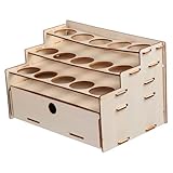 HOMSFOU Holz-pinsel-organizer Doppelstock-regal Für Farbtuben Fächer Mit Künstlermaterialien Aufbewahrungssystem Leicht Und Robust Für Ordnung