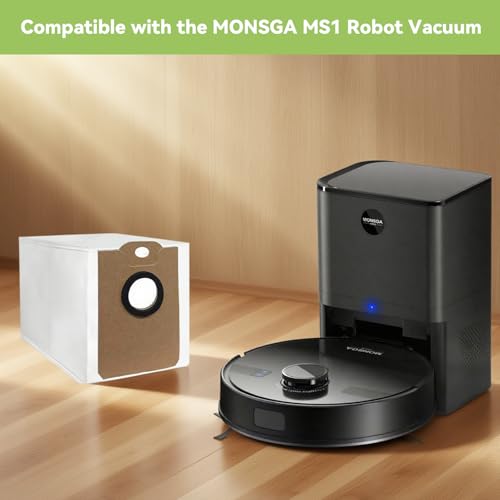 WAIKAS 6 Staubbeutel für MONSGA MS1 MAX Saugroboter, Große Kapazität Ersatzteile Staubsaugerbeutel Zubehör für MS1 MAX Absaugstation