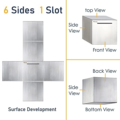 Salvadanaio per adulti, in acciaio inox, sicuro