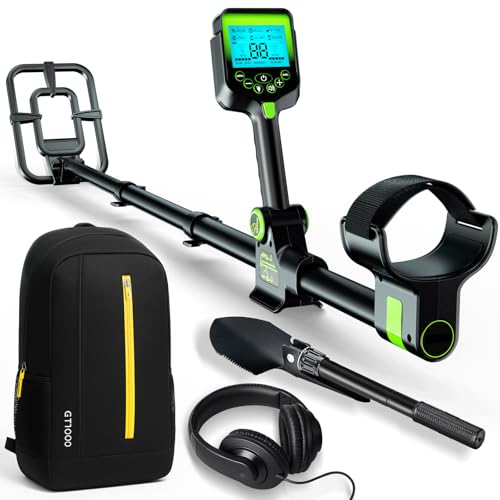 Image of Metal Detector for Adults Waterproof - 2000Amh Chargeable Professional Cordless Gold Detector with LCD Display, Retractable Foldable Higher Accuracy Metal Detector with 10 inch IP68 Coil - Green