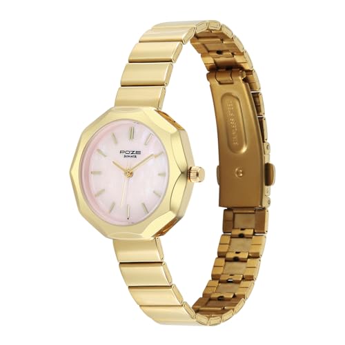 Image of Sonata Poze 9 with Quartz Analog with SS Cut fold Strap Watch for Women
