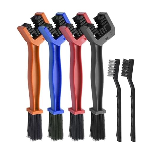Flaconi 6 Pezzi kit pulizia catena moto,spazzola catena moto,kit pulisci catena moto,spazzola pulisci catena moto,Spazzola di Pulizia per Catena Moto Bicicletta,Spazzole per Bici,Motocicletta