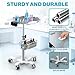 Medical Mobile Trolley Cart with Wheels - Height Adjustable Stainless Steel Dental Cart Rolling Desktop with 16.5