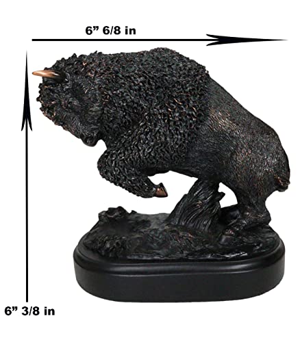 Estatua de Bisonte en Resina con Acabado Electrochapado en Bronce miniatura 3