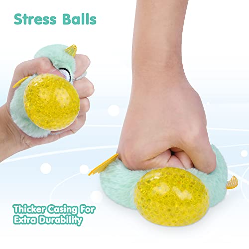 Vicloon Stressball Plüsch-Stil, Bunte Quetschball für Kinder und Erwachsene,Sensory Fidget Toy, Geschenke ADHD Autismus-Blau