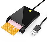 ICカードリーダライタ マイナンバー対応 カードリーダー 確定申告 接触型 USB-A 設置不要 ICチップ付いた住民基本台帳カード 国税電子申告 納税システム e-Tax対応 自宅で確定申告Windows/ 7/ 8/ 10/ 11・ Mac OS 10.11.1以上システム対応 1.5mケーブル ブラック 小型 コンパクト 軽量 ノーブランド品 日本語説明書付き (黑)