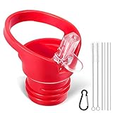 Standard Size Straw Lid for Hydro Flask Standard Size Bottle & Simple Modern Narrow Bottle (Red)