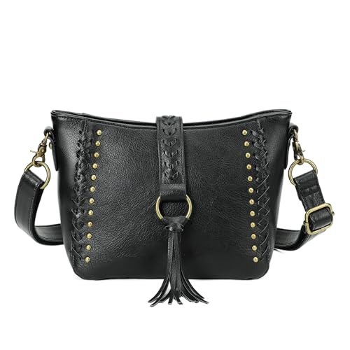 KL928 Large Purses for Women Shoulder Bag Tote Handbags Stylish Vegan Leather Hobo Bags Ladies K-black