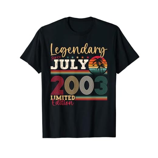 20 cumpleaños hombre legendario julio vendimia 2003 regalos Camiseta