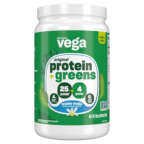 Vega, Protein and Greens Protein Powder Vanilla, 22 Oz