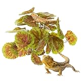 Generisch Reptiles plantas artificiales, lagartos artificiales realistas, tortugas, hojas de hábitat, terrario, hojas artificiales, plantas, para lagartos, tortugas, serpientes, ranas, geckos