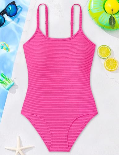 Image of Girls Swimsuit Criss Cross One Piece Swimsuits Wrap Tie Back Sheer Mesh Bathing Suit with Gold Metal Swimwear 9-16Y