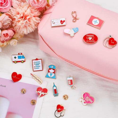 Image of 50Pcs Nurse Pins, Cute Enamel Medical Brooch for Badge