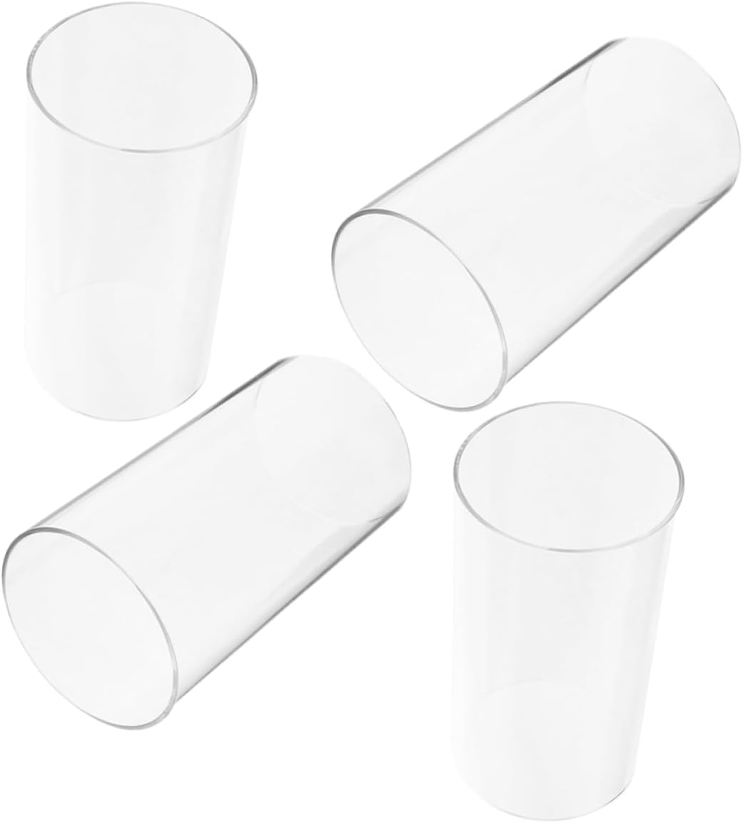 OUNONA 4pcs Glass Candle Holder Sleeves Windproof Design for Romantic Home Dining and Cafe Settings Candlelight Brightness and Prevents Wax Drips
