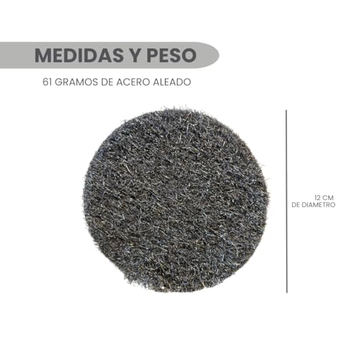 AKRON, Pack 3 Discos de Lana de Acero para Abrillantadora Manual 12 cm diámetro - imagen 4