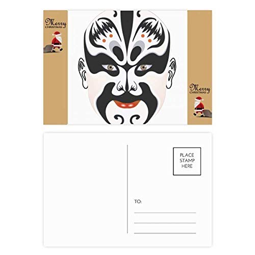 Cartes postales opéra de Peking Zhangfei et Père Noël pour accompagner vos cadeaux