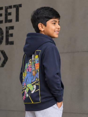 Image of Unisex Kids Solid Full Sleeve Zip Front Open Hooded Sweatshirt