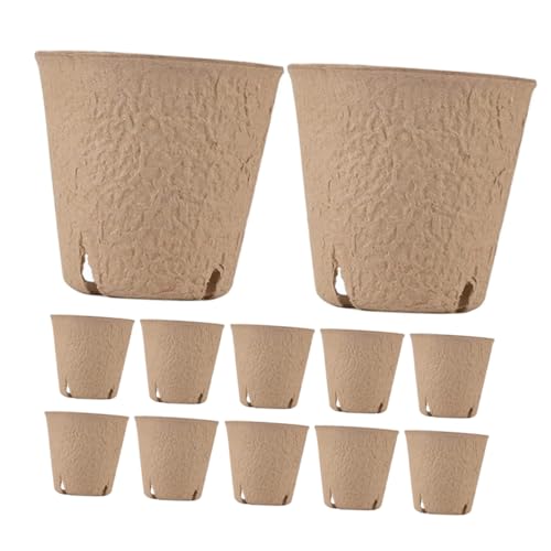Abaodam 50 Piezas Herramientas para Plantar Jardines Plantando Macetas En Interiores Macetas De Papel Macetas Pequeñas para Plantas Bote De Flores Bote De Papel Pulpa Khaki