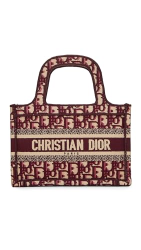 WHAT GOES AROUND COMES AROUND Womens Pre-Loved Dior Burgundy Embroidered Mini Book Tote Burgundy One Size