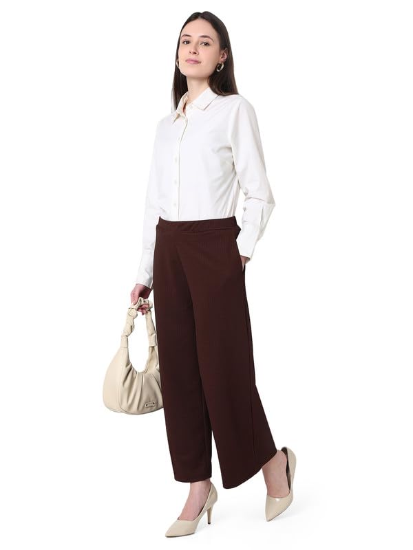 Image of Smarty Pants Women's Cotton Rib Pleated Trouser.