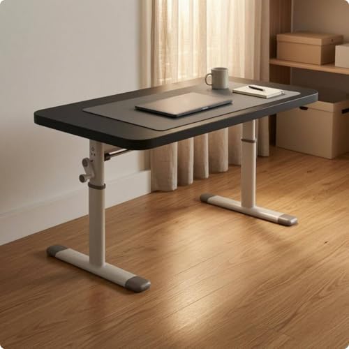 predolo 手動昇降デスク 安定設計 家具 モダン, クリームホワイト, 120 60cm [2]