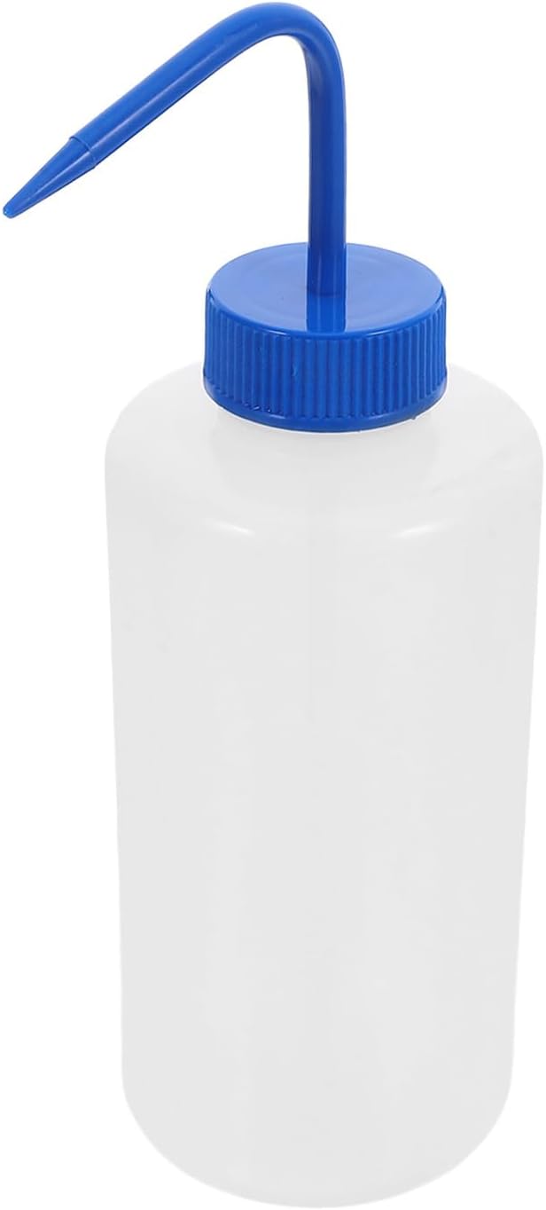 1000Ml Blue Cap Squeeze Wash Bottle Wide Mouth Lab Wash Bottle for Tattoo and Eyelash Cleaning Leakproof Reusable for and Laboratory Use