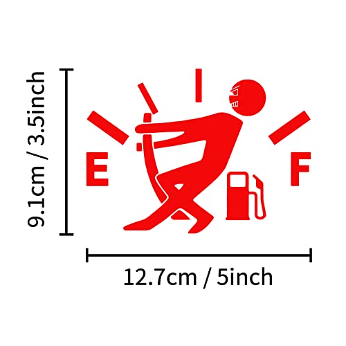 Ruiante Funny Car Vinyl Stickers Car Fuel Gauge Cap Decal High Gas Consumption Fuel Tank Cover Stickers Pull Fuel Gage Empty Decal Car Accessories Fit Cars Trucks Motorcycle Suv (1Pc Red) #TOP1