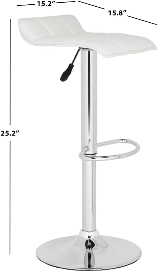 Safavieh Home Collection Lamita White Adjustable Swivel Gas Lift 22.4-30.9-inch Bar Stool