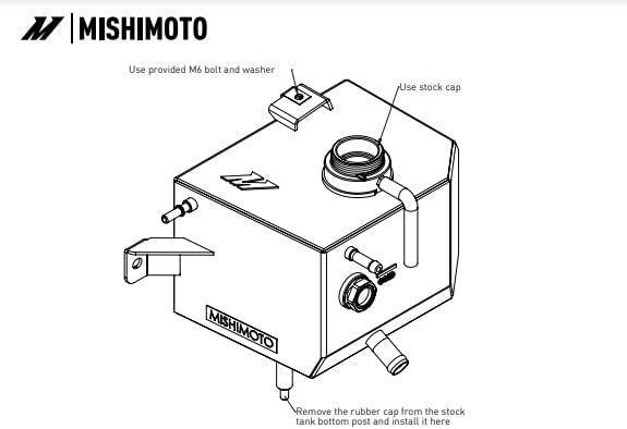 Miniatura 9 de Mishimoto Tanque de expansión de aluminio compatible con Ford Ranger 2.3L EcoBoost 2019+, Micro-Wrinkle Negro