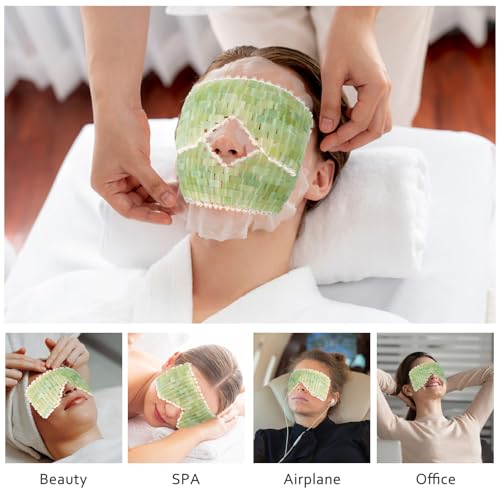 Jade Eye Mask 2pcs - Facial Cooling Mask with 100% Real Jade for Hot & Cold Therapy to Reduce Wrinkles, Puffiness, Migraines, and Anti-Aging - Imagem 3