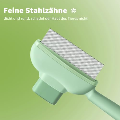 Flohkamm für Katzen & Hunde (2 Stück) – Selbstreinigender Zeckenkamm, Haarentfernungsbürste für Fellpflege, Tierflohkamm mit ergonomischem Griff