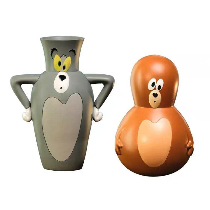 Amazon.co.jp: トムとジェリー 花瓶 不倒翁 置物 フィギュア 2体セット 