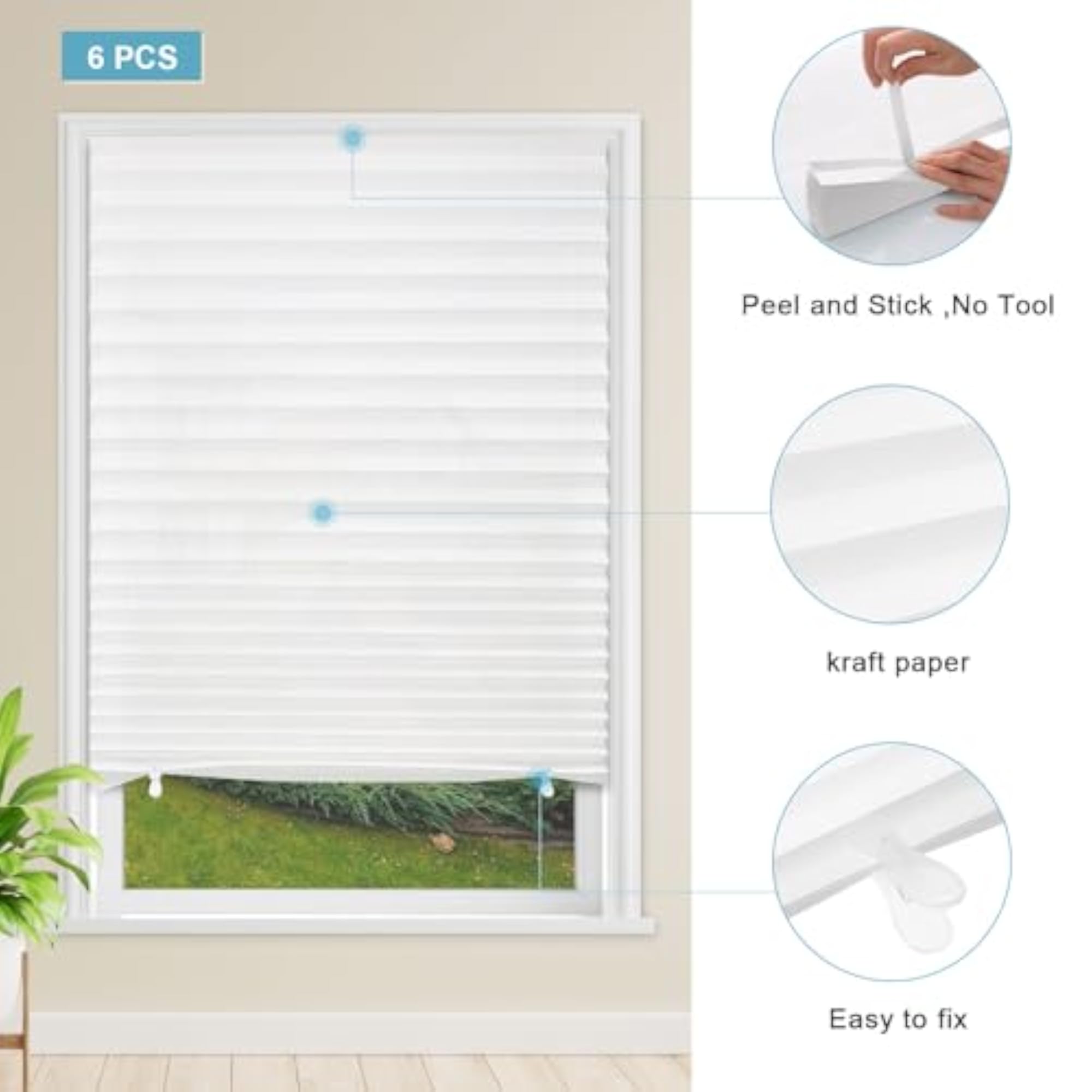 6 Pack Temporary Blackout Paper Shades