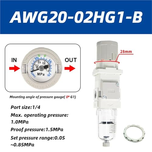 Régulateur de filtre AWG20 pour stopper les baisses de pression et purger l'air comprimé - 2