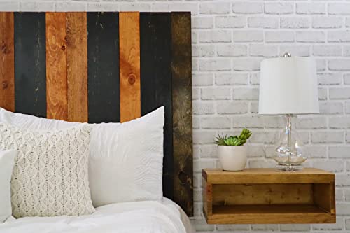 Barn Walls Cabin Mix Signature Design, Multicolored Solid Wood Headboard, Floating Panels, Wall Mount, Adjustable Height, Easy Assembly, King Size #TOP6