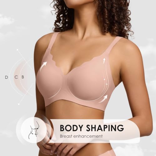 Image of Seamless Wireless Bra for Women with Support - No Underwire Full Coverage Push Up Comfort Bras - Back Fat Smoothing Bralettes