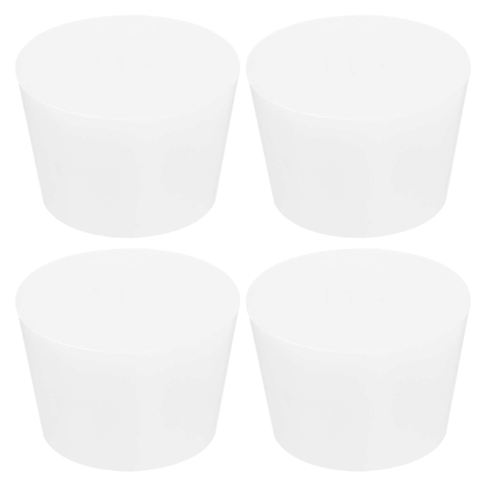 MECCANIXITY Silicone Rubber Tapered Plug 44mm to 55mm Solid Test Tubes Bungs Stopper White Translucent for Lab Home 4 Pieces-image-32