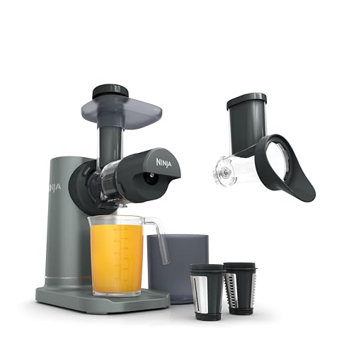 Ninja 3-in-1 Cold Press Juicer with Slice and Shred Blades Grey JC152UK