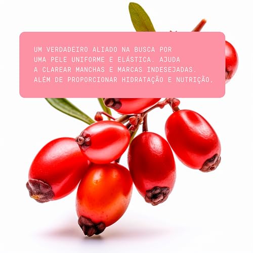 Óleo de Rosa Mosqueta Pura - Clareador, Hidratante, Antioxidante - Reduz Manchas, Rugas, Estrias e M