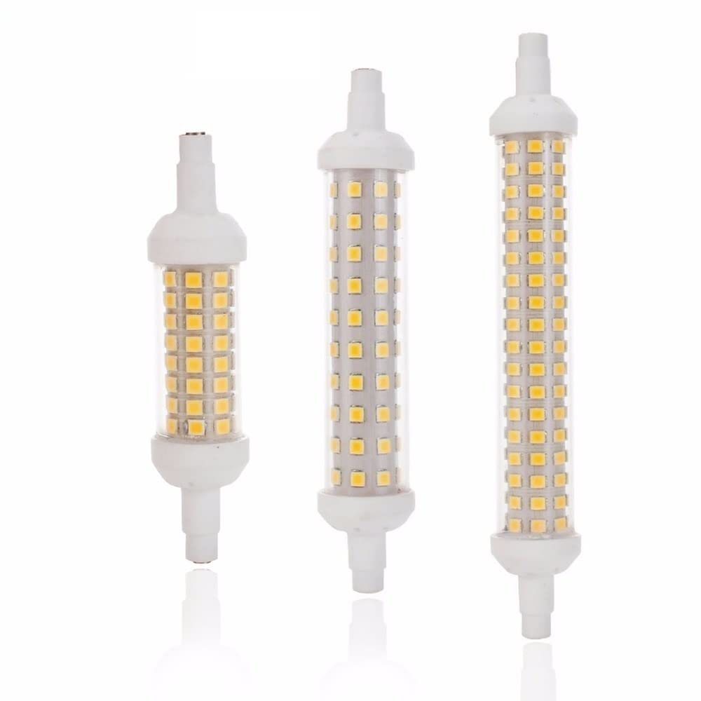 fengyan Casa bombillas 4 piezas LED AC220V Cerámica de luz de inundación R7S J78 J118 J135 10-20W 2835 SMD Reemplaza la lámpara de halógeno 78 mm 118 mm 135 mm 1 0W 15W 20W Iluminación de maíz Familia