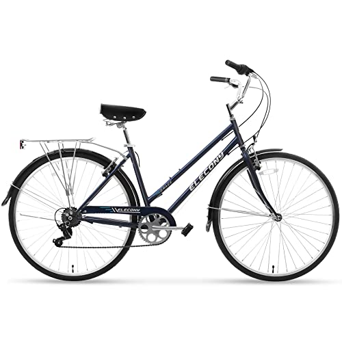Elecony Beach Cruiser Bike For Women, 27.5'' Wheels City Bike With Step-Through 18'' Frame, Shimano 7-Speed Drivetrain, 220Lbs Capacity, Blue,700C *35 #TOP1
